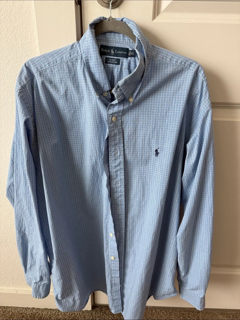 Ralph Lauren Classic Fit Light Blue Button-Down Shirt 100% Cotton - Picture 1 of 3